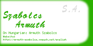 szabolcs armuth business card